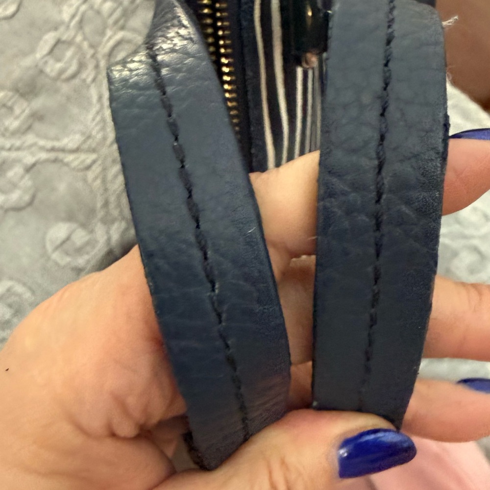 Kate Spade Navy and White Striped Royal Blue Satchel. Slight edge wear. - Picture 10 of 10
